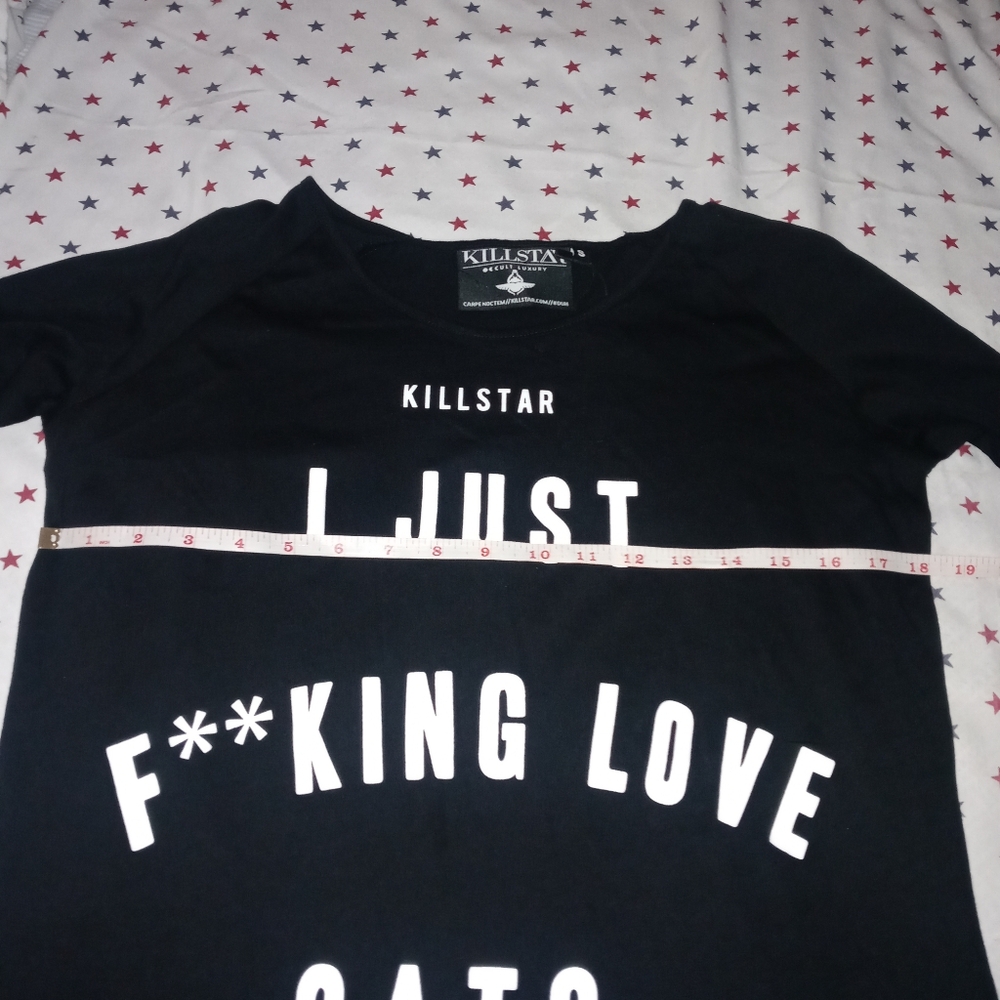 Killstar Cats Ladies Raglan T-Shirt Size S - Picture 8 of 14